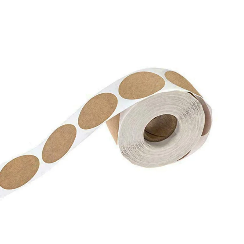 500/1000pcs Round Kraft Paper Stickers Blank Labels Wedding Invitation Cards Hang Tag Christmas Decor Envelope Sealing Stickers