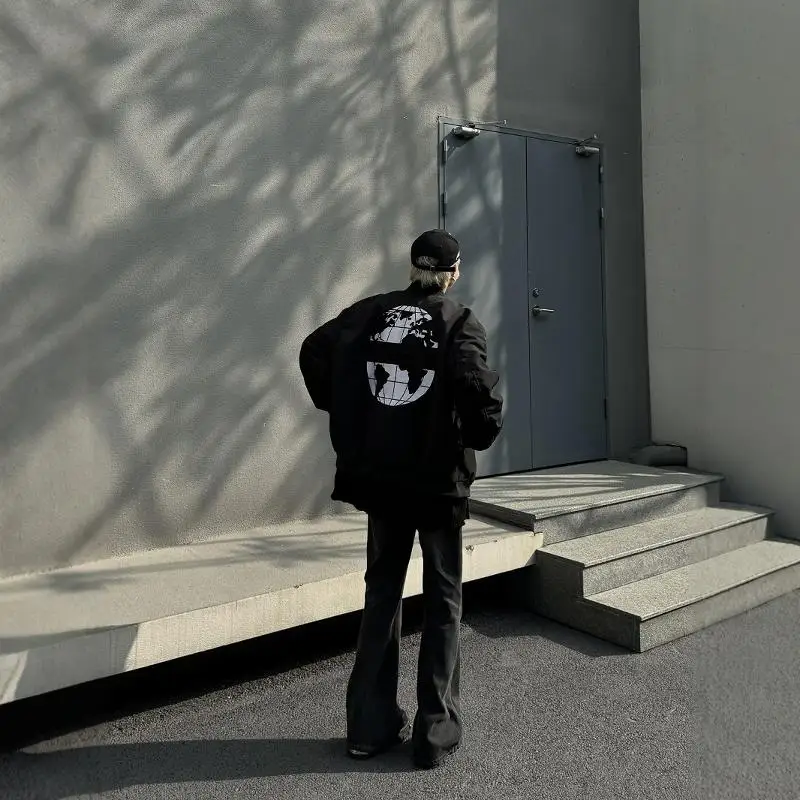 

Men's Autumn Winter Large Size 300 Pou Retro Pilot Workwear Jaet Baseball Vest Design Windproof Long Sve Zipper Closure