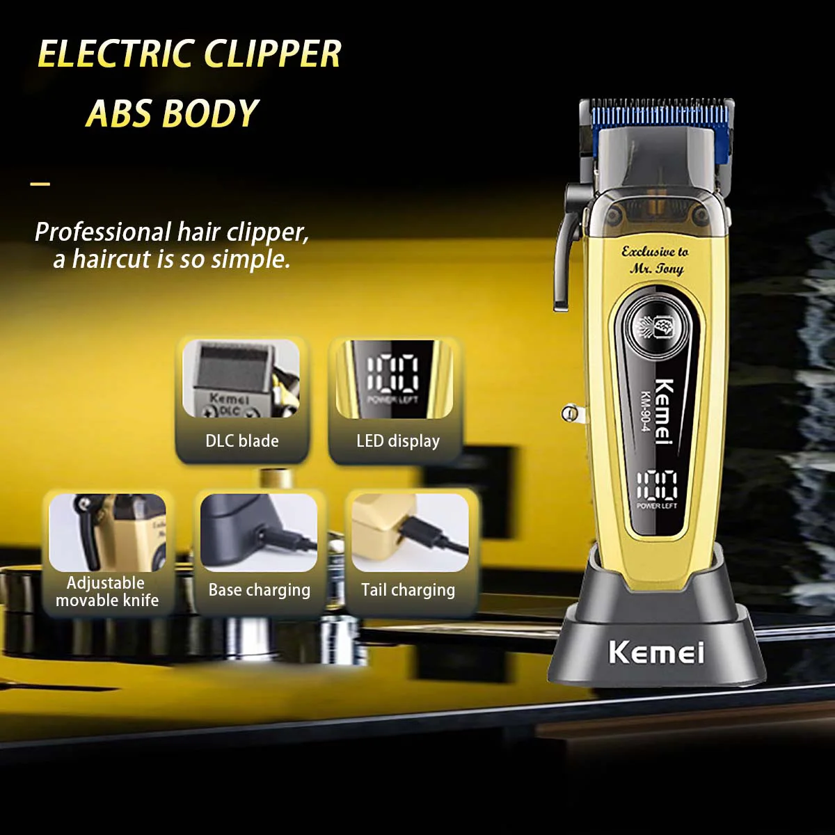 kemei km 90 4 Professional 11500 RPM Hair Clipper for Barbers Rechargeable Trimmers Brushless Motor Hair Cutting Machine for Men