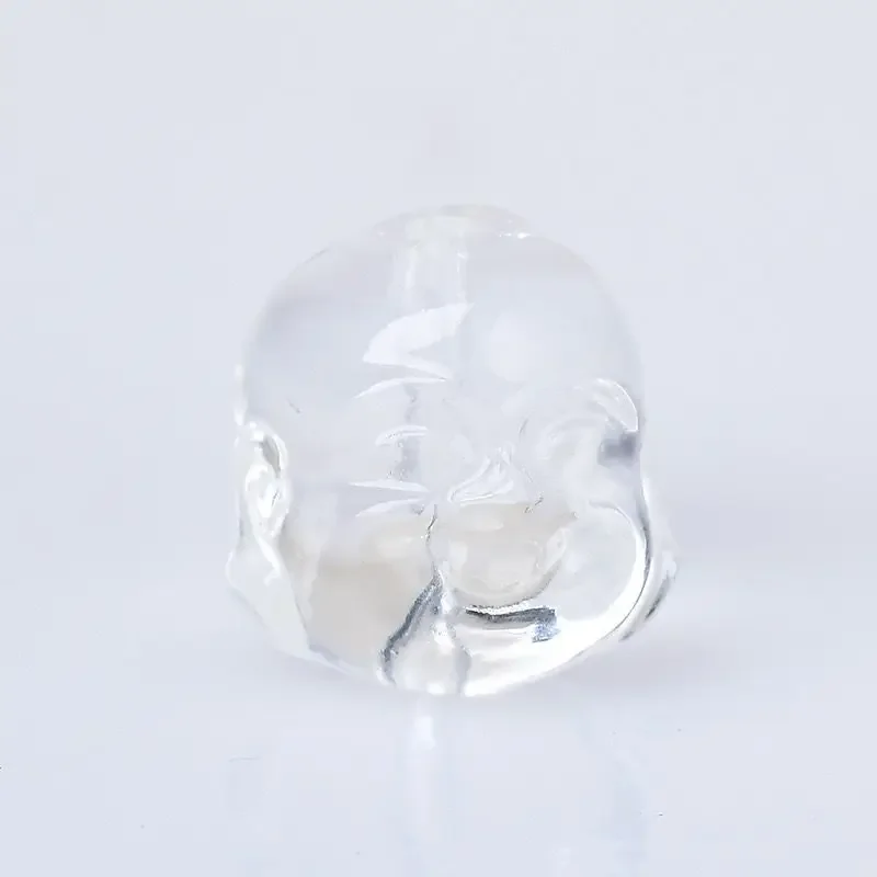 White crystal engraved Laughing Buddha