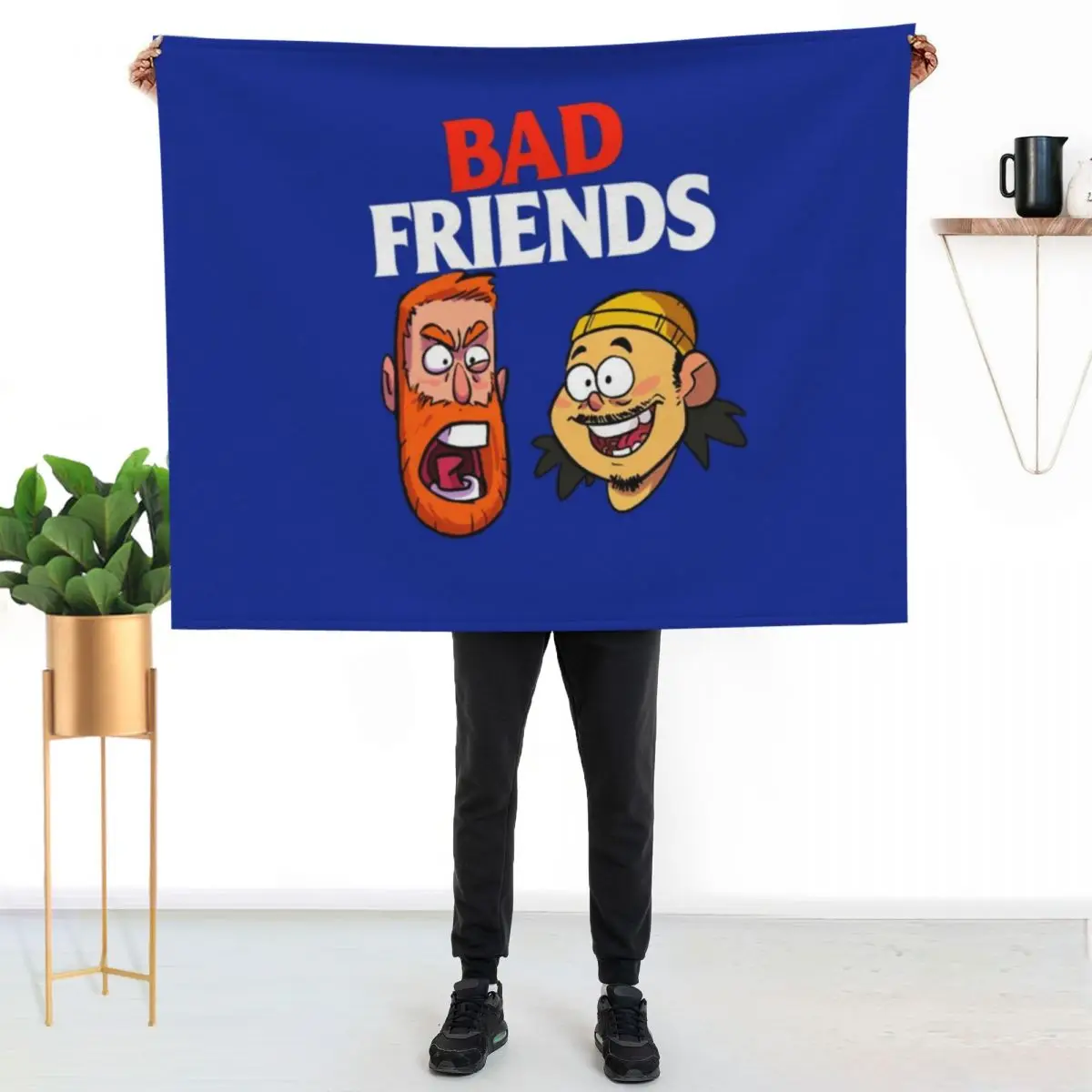 Bad Friends Podcast Merch T-ShirtBad Friends Podcast T-Shirt_by SneakerartShop_ Throw Blanket Flannel Thins Blankets