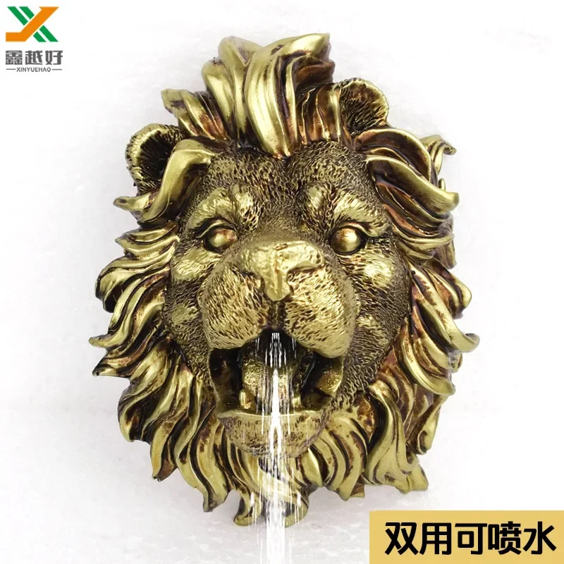 

Fountain nozzle head hanging lion head resin crafts home decoration landscape water fountain pool outdoor sculpture