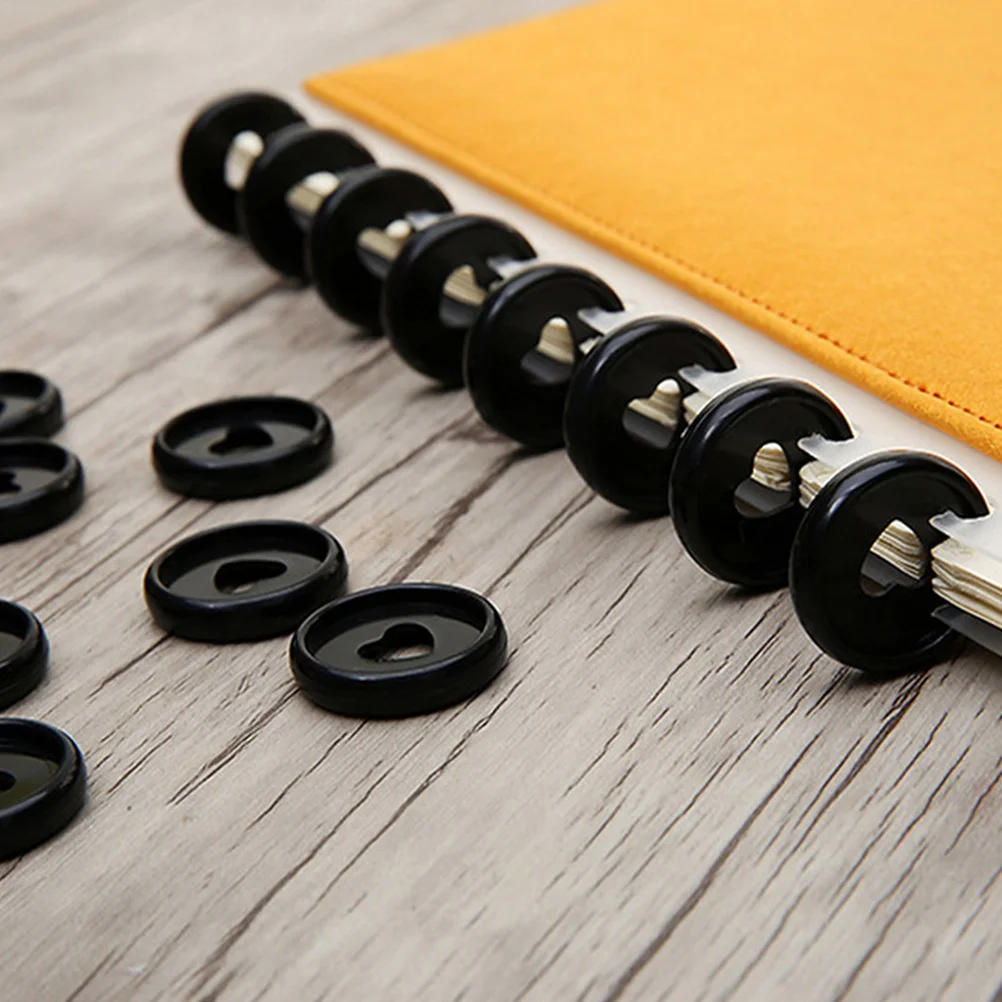 24pcs Matte Binding Discs Premium Abs Smooth Rounded Corners Heart Hole For Diy Planner Notebook Office School Use Binder