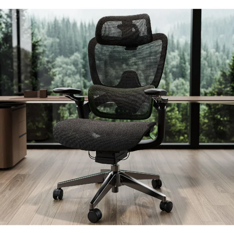 

Ergonomic Office Chair, Mesh Home Office Desk Chair with Adaptive Lumbar Support, Gaming Chair with Headrest, 5D Armrest