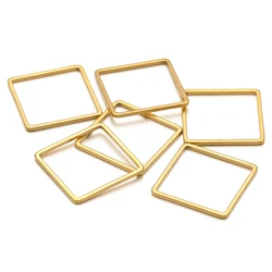 20pcs Stainless Steel Simple Gold Plated Square Connectors Charms for DIY Jewelry Making Earrings Necklaces Accessories Supplies
