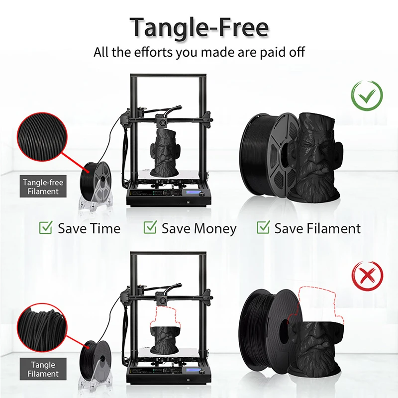 JAYO PETG 3D-Drucker-Filament, 1 Rolle/1,1 kg, 1,75 mm, umweltfreundliches Material für 3D-Stifte und -Drucker, 100 % blasenfrei, ideal als DIY-Geschenk. – Detail 5