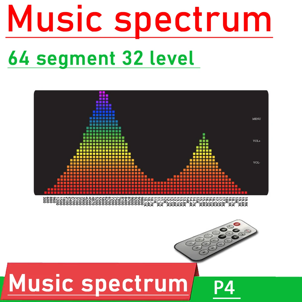 

Full-color Music Spectrum CLOCK Display remote Voice control Level Indicator rhythm Analyzer VU Meter Amplifier Ambient Light