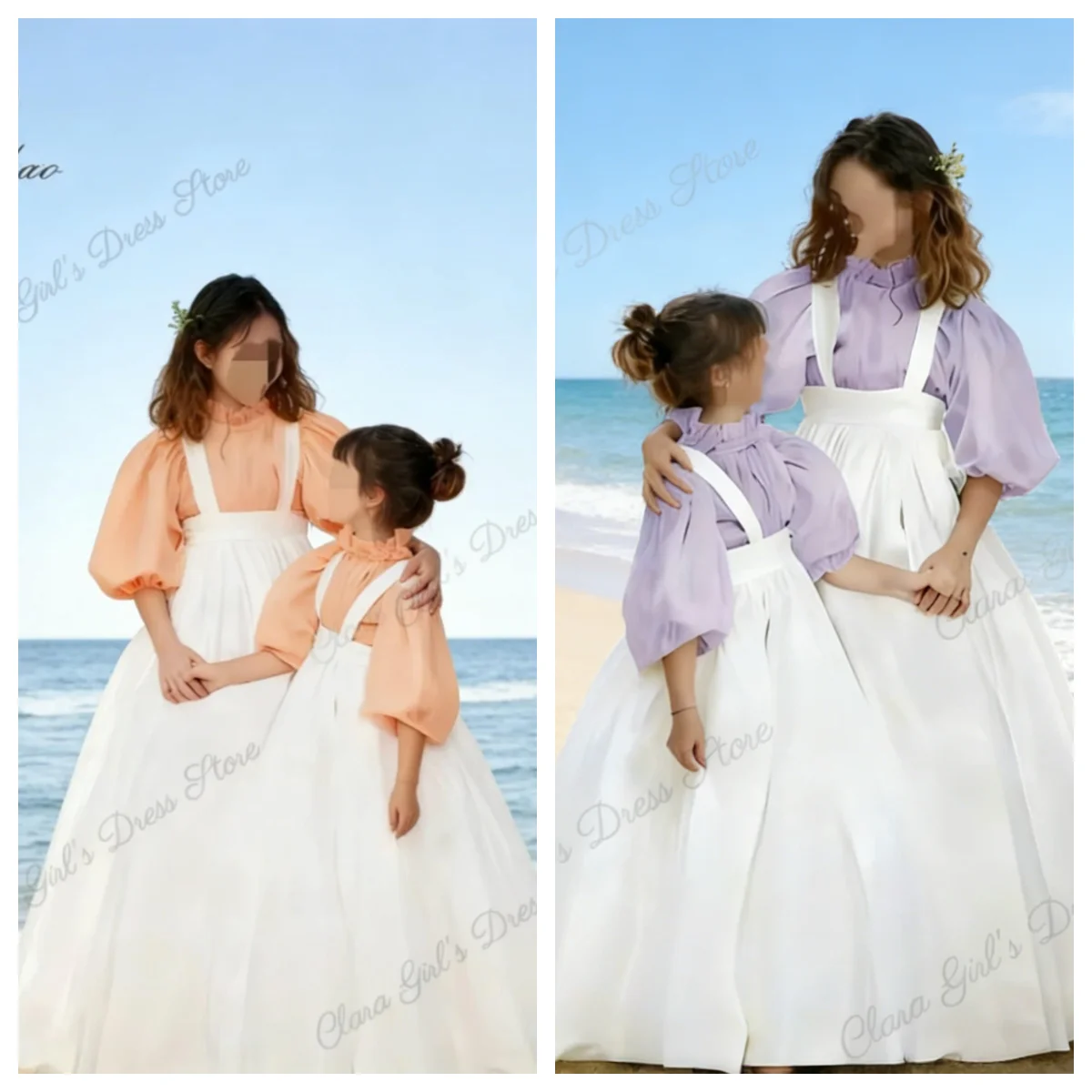 Abito da Damigella a Due Pezzi di Alta Qualità con Tulle e Taffetà, Vestito da Principessa per Matrimoni e Feste Serali