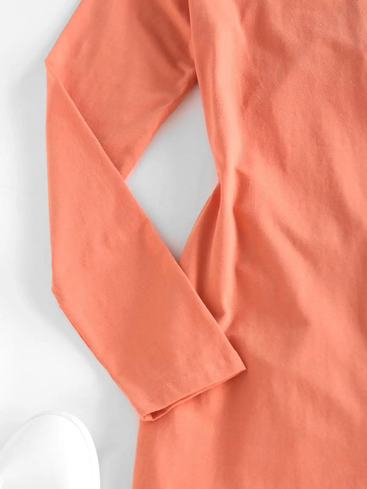 فستان ZAFUL نسائي يومي بياقة دائرية وأكمام طويلة وفتحة خلفية وأكمام طويلة