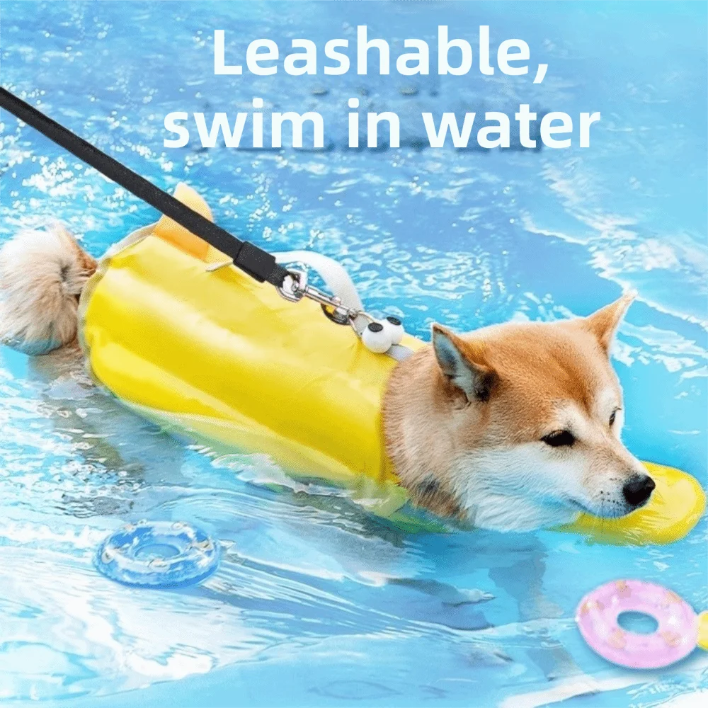 Adjustable Dog Life Jacket Waterproof High Flotation Pet Swimsuit Hand Carried Breathable Dog Surfing Clothes Water Activities view 3