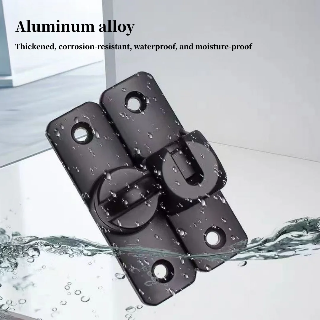 Barn Door Lock, 90/180 Degree Flip Door Lock, Protects Sliding Door Lock, Suitable for Gardens, Bathrooms, Fences, Silver