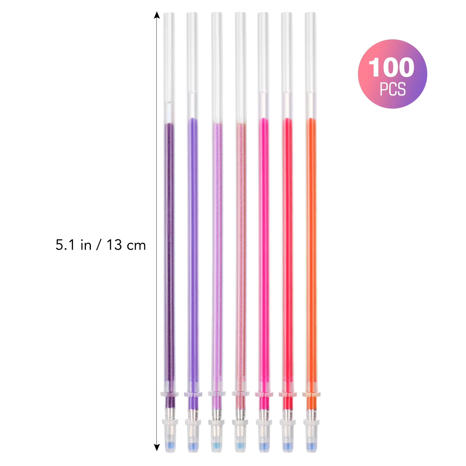 100pcs Colorful Gel Pen Refills 08mm Pen Student Stationery Office Supplies for Doodling Scrapbooking Drawing (Mi