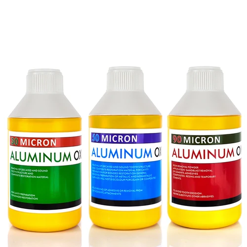 Masajeador de arena Dental de óxido de aluminio, potencia de ortodoncia, unión secundaria específica, 30UM, 50UM, 90UM, tratamiento de endurecimiento de micras