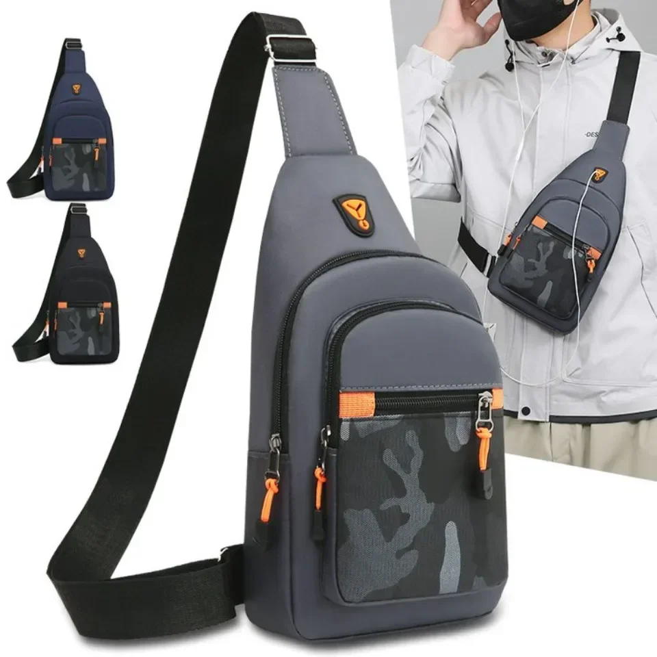 

Men Waterproof Oxford Chest Bag Large Capacity Multi Pocket for Outdoor Travel Lightweight Durable Crossbody Shoulder Pack