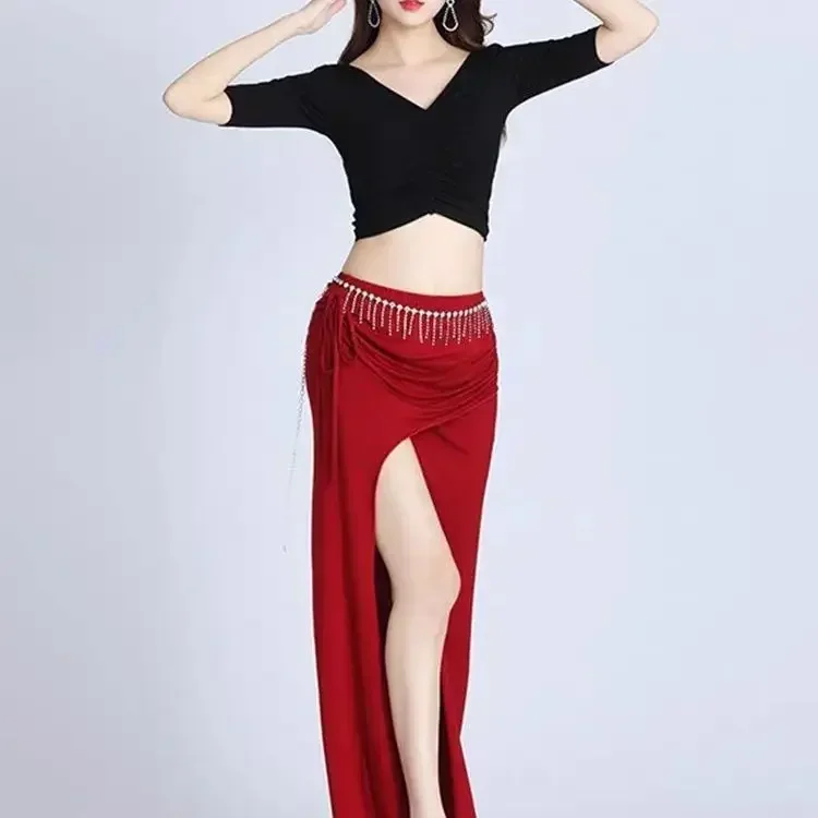 فستان للتدريب على الرقص الشرقي ، مقاس كبير ، طقم جاكيت أداء ، تنورة بيضاء مشروط ، جديد ، الخريف والشتاء ،