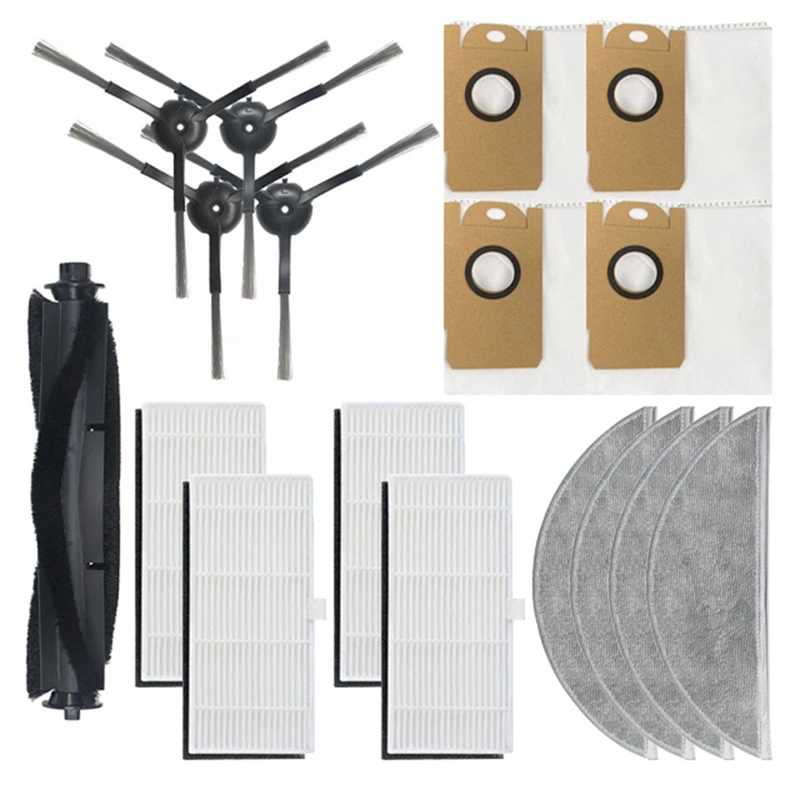 Stofzak Dweildoek Hoofdborstel Zijborstel Hepa Filter Scherm Reserveonderdelen Kit Voor Lydsto R1 Robot Stofzuiger