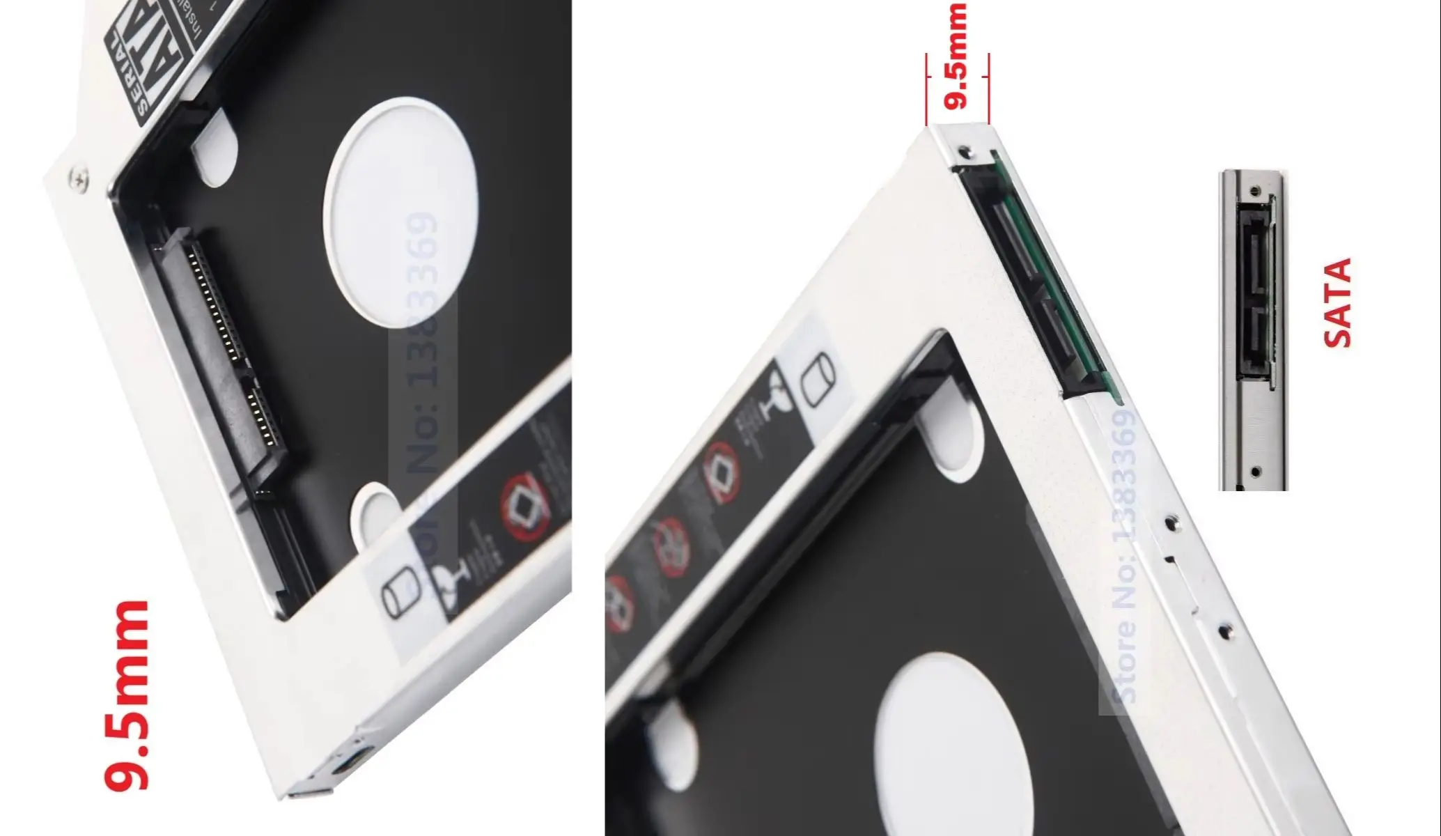 9.5mm 2nd 2.5 HDD Hard Drive Optical bay Caddy Bracket Frame for Dell Inspiron 3545 3567 3000 3537 3552 5570 5565 5555 5567 7537