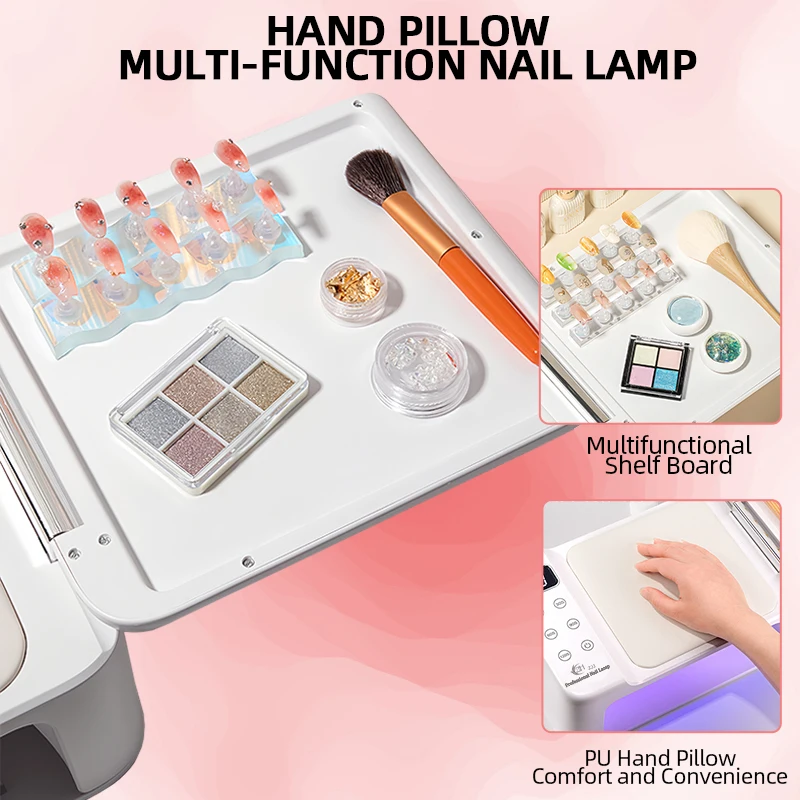 Lampe sèche-ongles haute puissance 300W, pour Machine avec oreiller à main, 63LED, lampe UV LED pour presse sur sèche-ongles pour le durcissement de tous les Gel