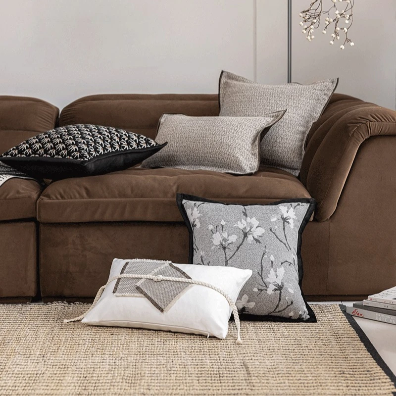 

Modern Luxury Textured Cushion Cover Vintage Patchwork Jacquard Sofa Pillow Cover Decorative Modern Design Soft Home Furnishings