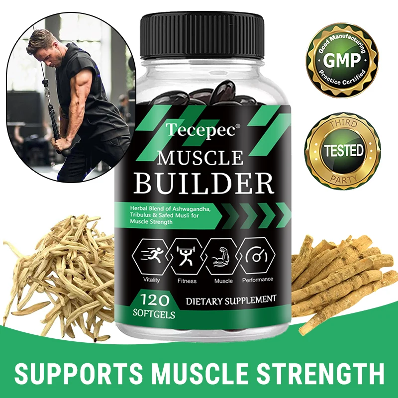 

Muscle Builder Capsules, Herbal Blend of Ashwagandha,for Increased Muscle, Improved Athletic Performance, Fitness Supplement
