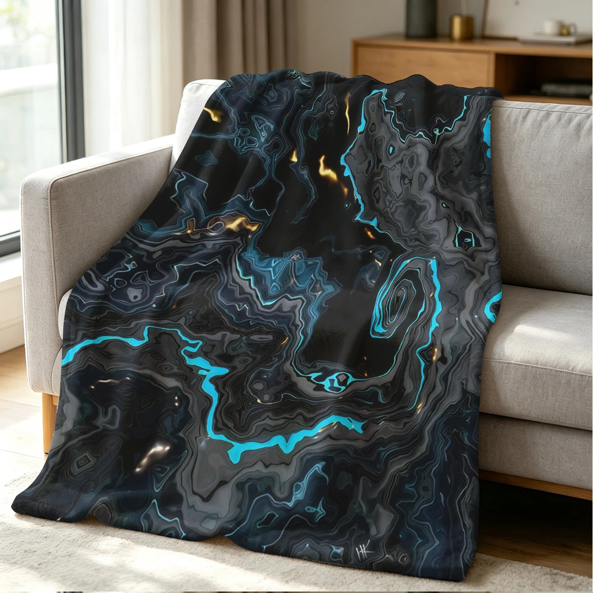 Neon Flow Blanket Soft Cozy Throw for Sofa Bed Festive Holiday Decor Gift for Kids and Adults,Lightweight and Warm
