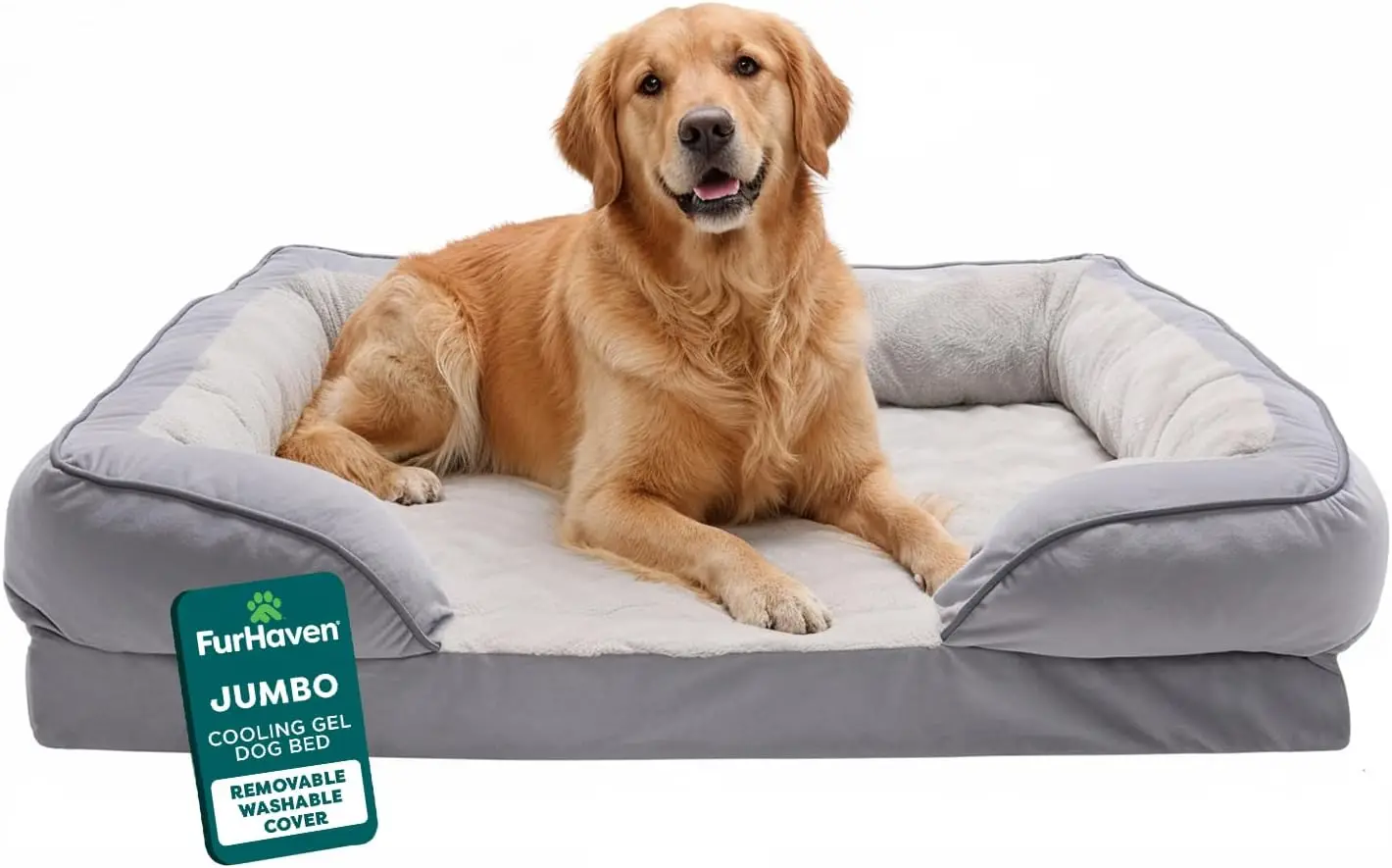 

Cooling Gel Dog Bed for Large Dogs, Perfect Comfort Sofa Bed with Cool Gel-Top Foam with a Solid Orthopedic Foam Base for