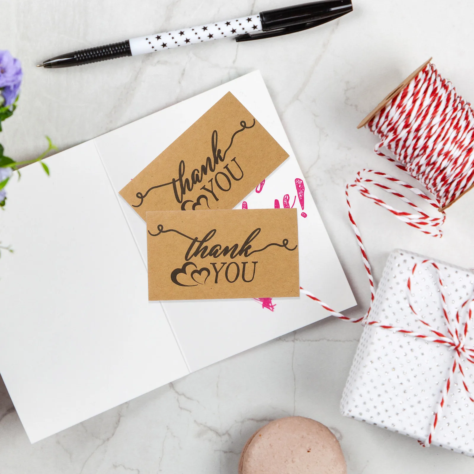 

120Pcs Laser Thank You Cards Light Portable Thick Paper for Small Business Customer Thanks Cards Gift Wrapping Accessory