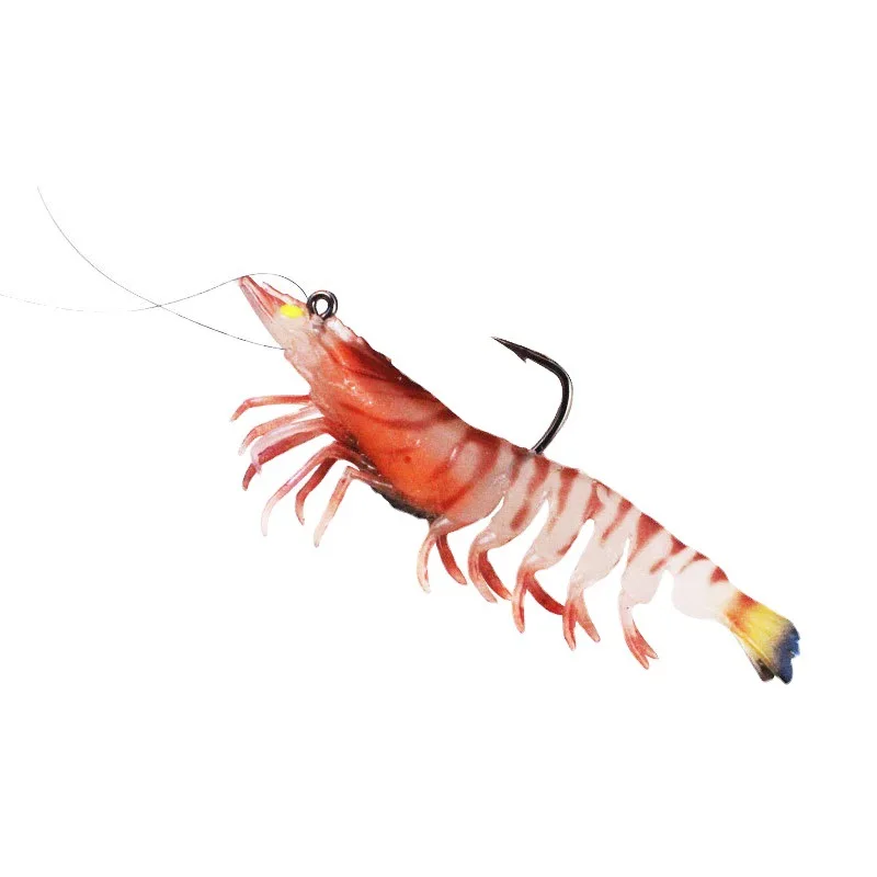 طُعم جمبري ناعم بخطاف ، طُعم جمبري مغطى بالرصاص ، طُعم كبير يتوهج في الظلام ، فم ملتوٍ ، سمك أسود