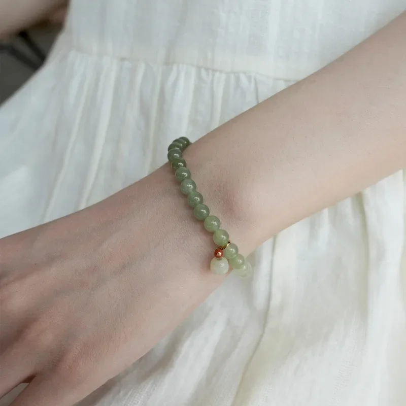 

"Yurui" Original New Chinese Natural Clear Water Gradual Change Hetian Jade Bracelet Girls Literary Gift