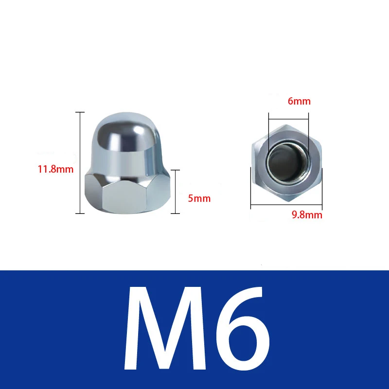 DIN1587 Metric Zinc Plated Hex Cap Nut Domed Nuts For Decrotive M4 M5 M6 M8 M10 M12M 14 M16 M18