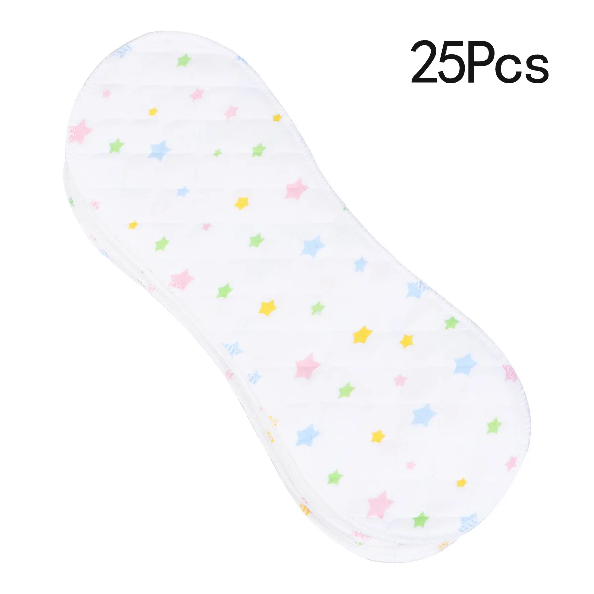 

25Pcs Infant Cloth Diaper Inserts Baby Peanut Shape Pattern Soft Breathable Absorbent Reusable Liners Baby Diaper