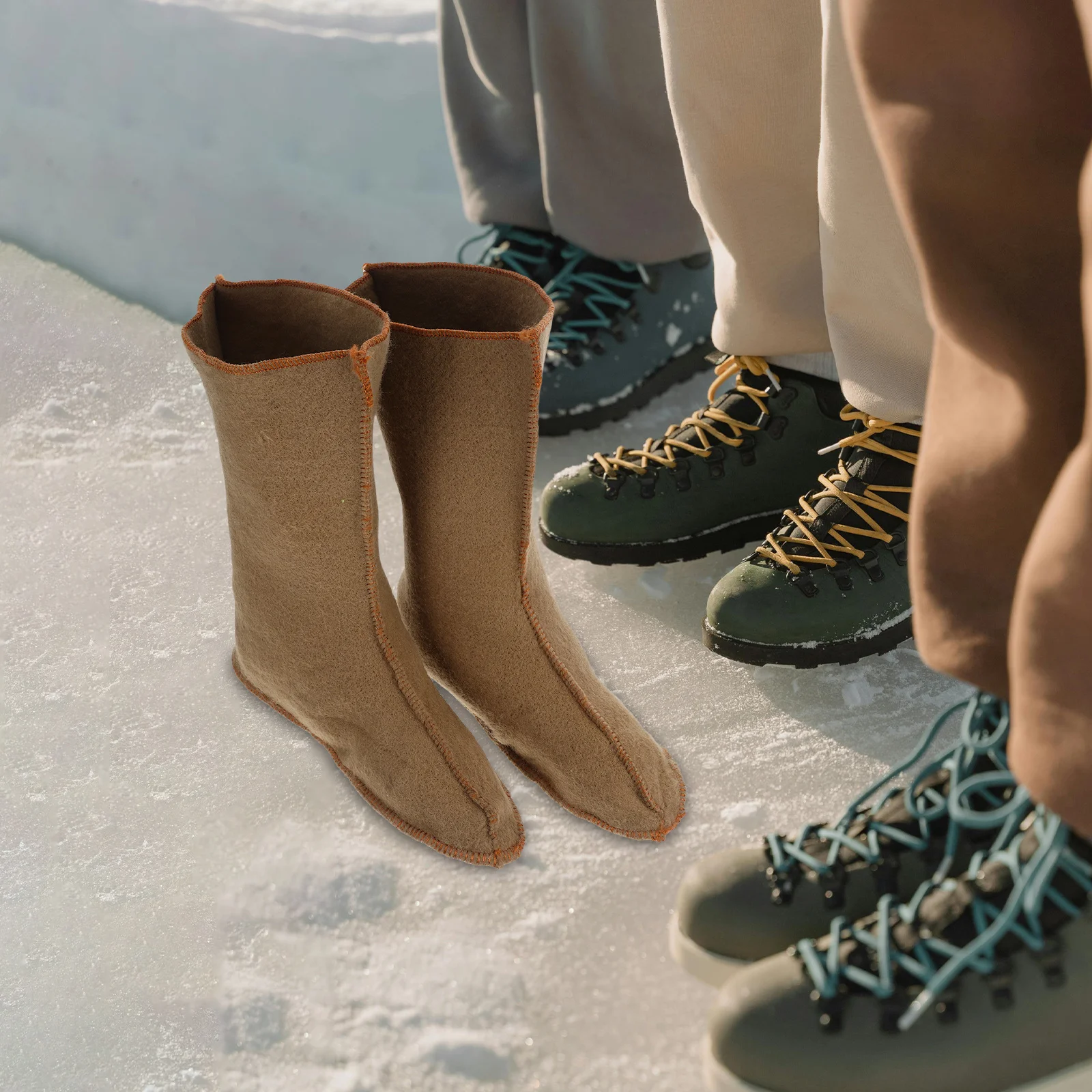 

1Pair Men Winter Snow Boots Waterproof Insulated Warm Oxford Cloth Outdoor Fishing Hiking Shoes Cozy Lining Cold Weather