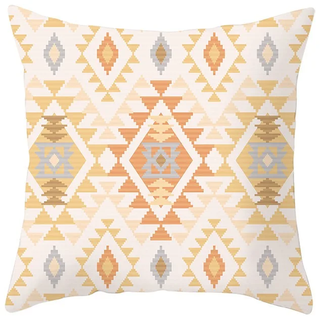 Bohemian Ethnic Cushion Cover Peach Skin Aztec Tribal Pillowcase for Sofa Living Room Decorative Throw Pillow Case Home 1PC
