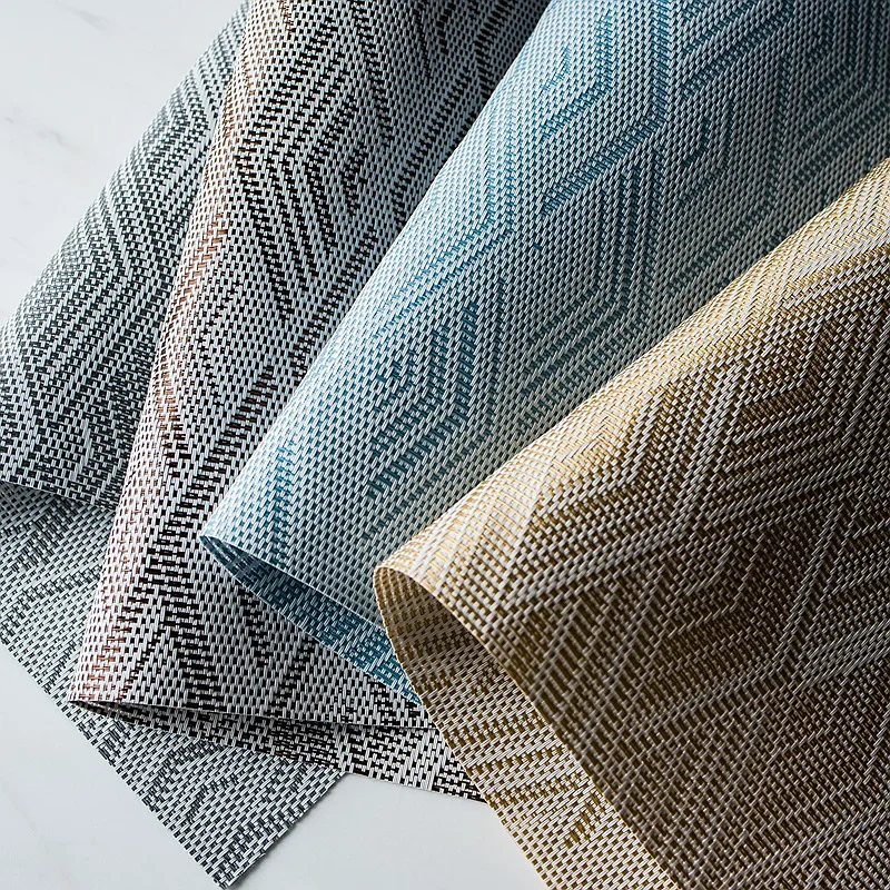 6/4 قطعة موجة ثلاثية الأبعاد شبكة تحديد الموقع الأوروبي بولي كلوريد الفينيل Teslin طاولة طعام الديكور حصيرة مقاوم للماء ومكافحة زلة مطعم الجدول لوحة حصيرة #5