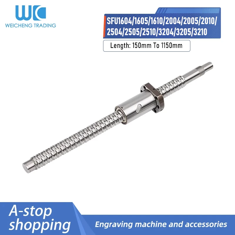 

1PC Ball Screw SFU16/20/25/32 Series 150 - 1150mm +Waist Nut + End Processed CNC Machine