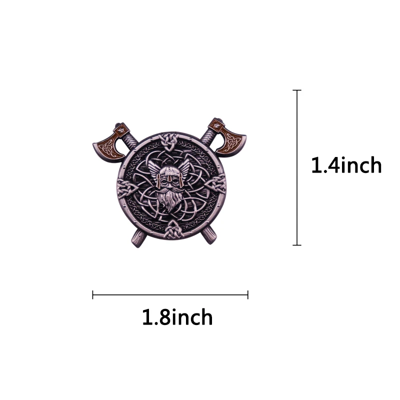Viking Norse Mythology Odin Runes Enamel Pin Warrior Tactical Morale Brooch Badge