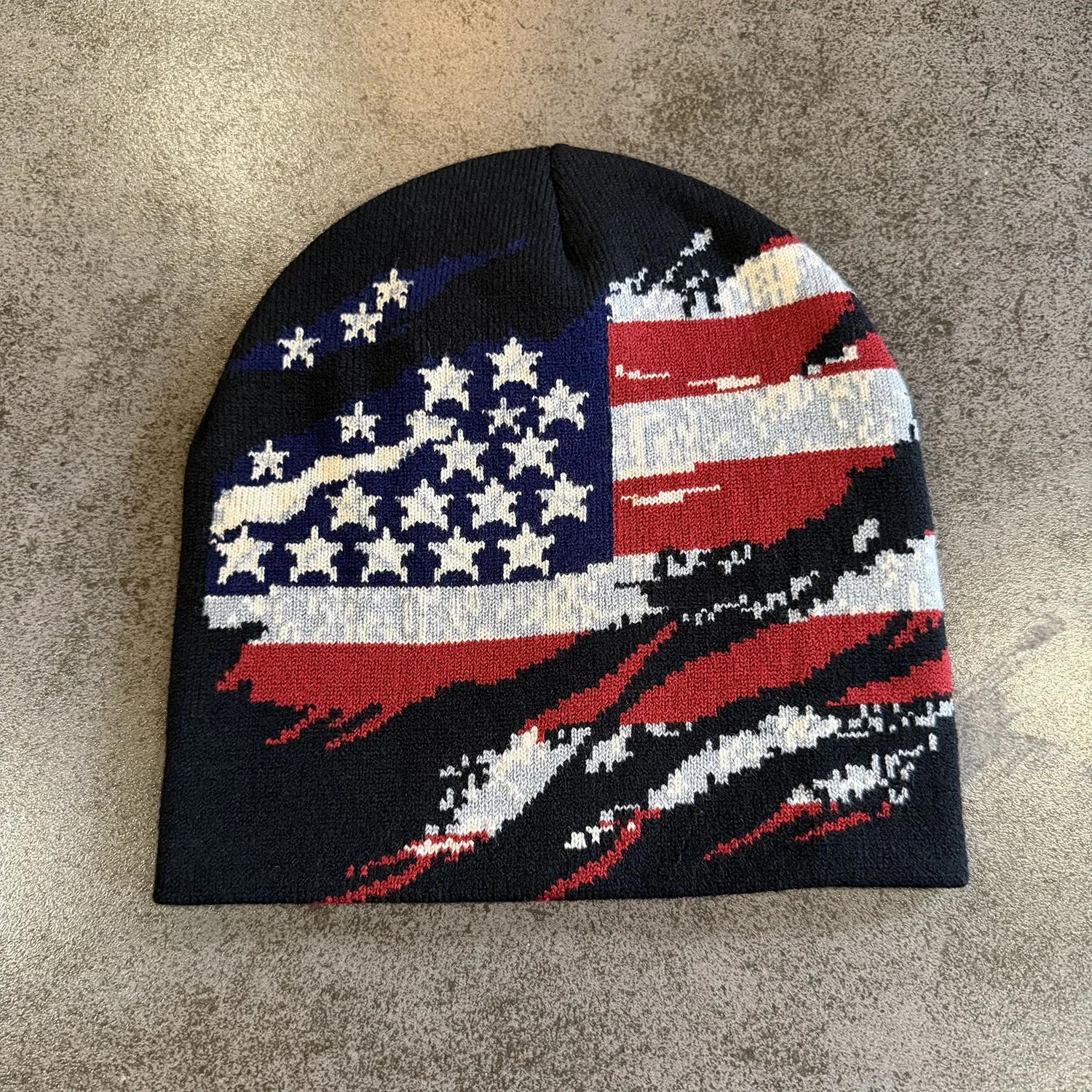 America Flag Jacquard Beanies Hat Female Cycling Skiing Bonnet Autumn Winter Outdoor Knitted Cap Women Men Warm Gorras Ear Hats