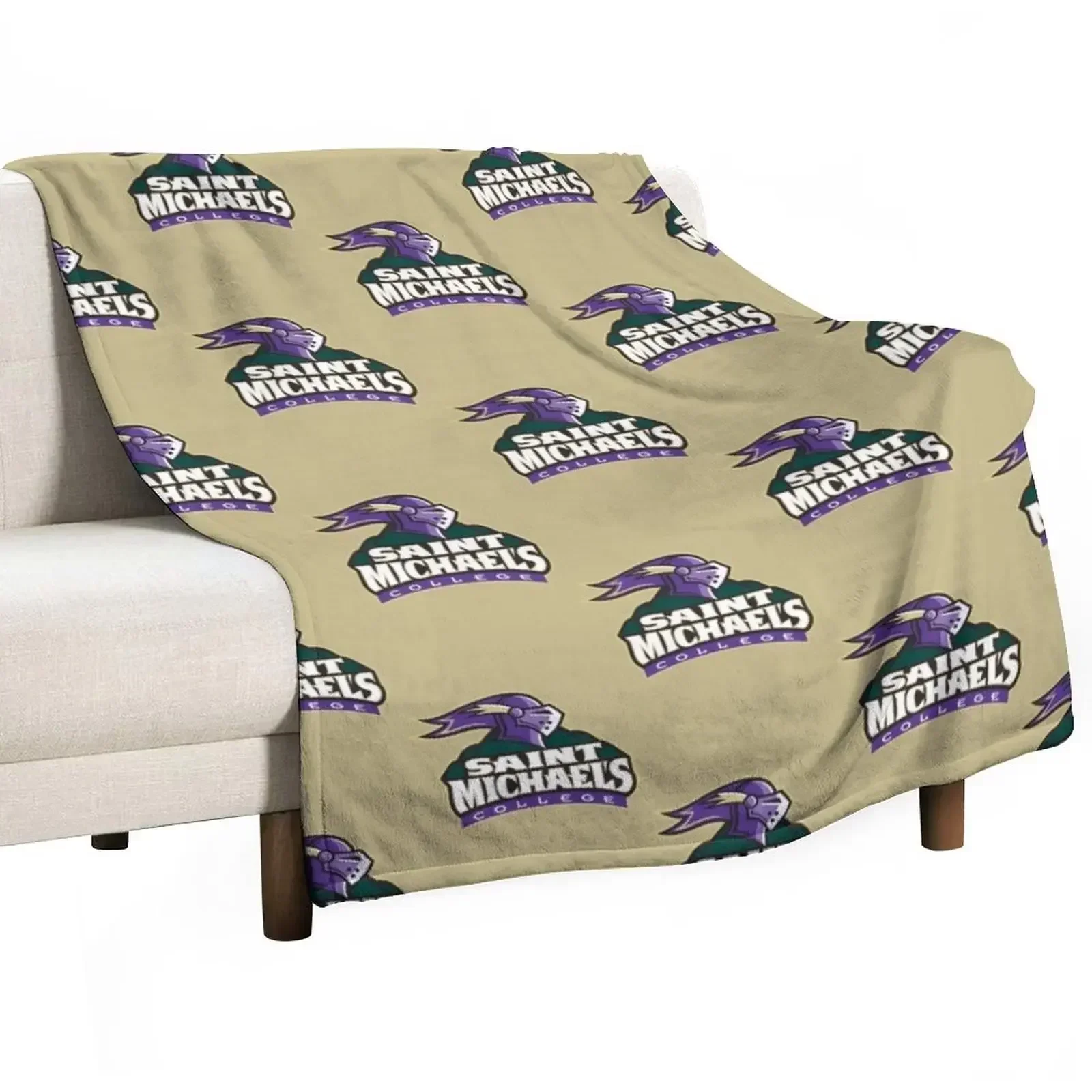 Saint Michaels Purple Knights Throw Blanket Decorative Beds Soft Vintage Beautifuls valentine gift ideas Retros Blankets