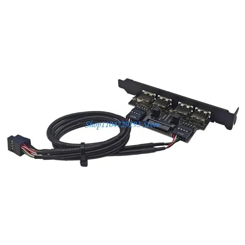 

9Pin USB2.0 Expansion Bracket For Desktop Motherboards Internal Port Shielded Design