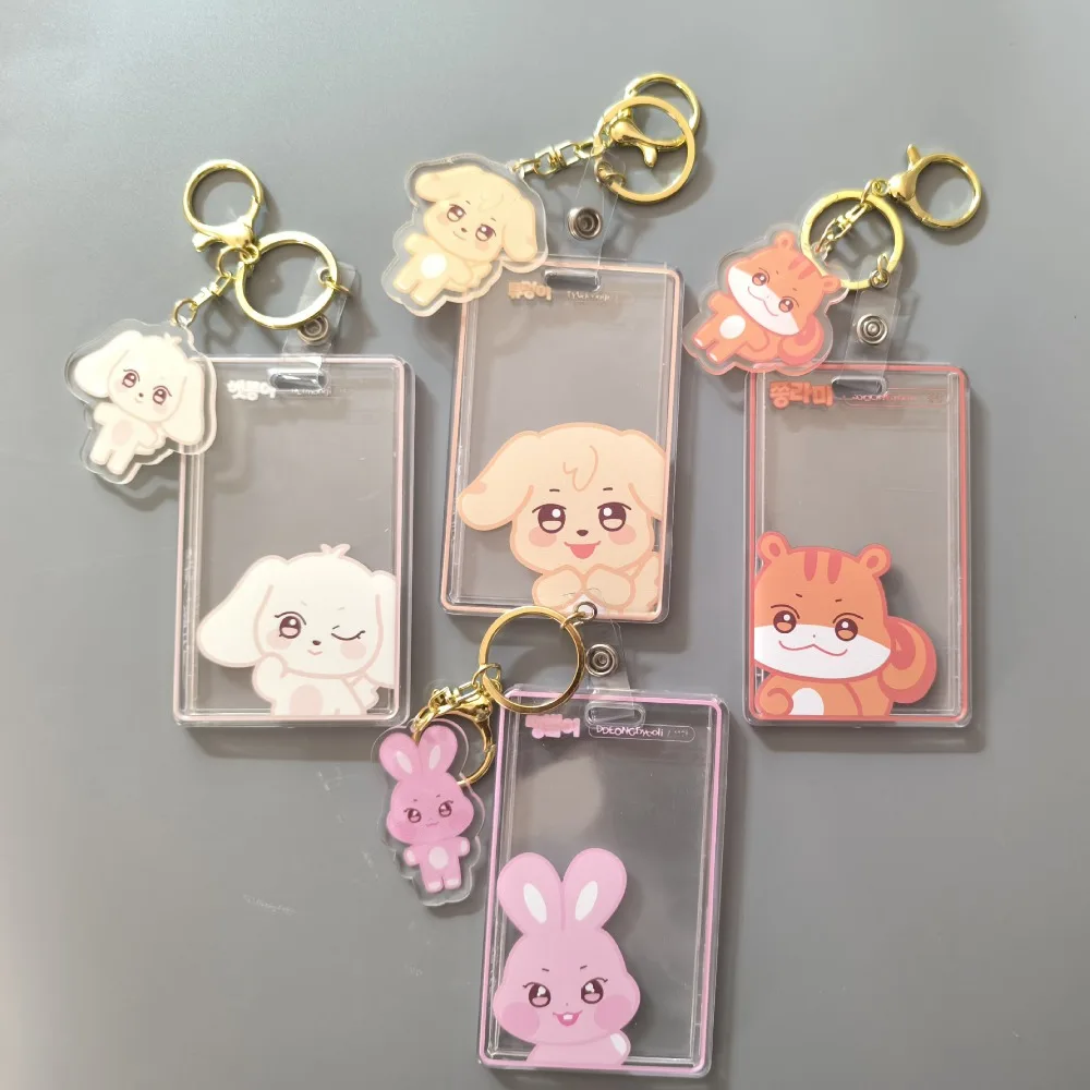 Aniteez Card Holder Keychain Keyring  Acrylic Characters Photocard Sleeves Hongjoong Seonghwa Yunho Yeosang Keychain
