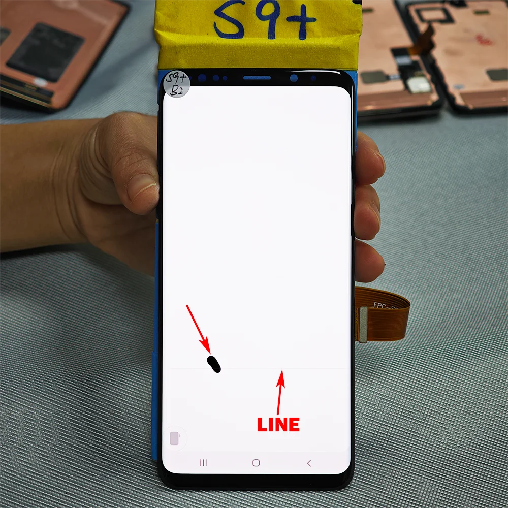 S9P Pulled Parts Super AMOLED Screen For Samsung Galaxy S9 Plus G965 Defective Display With Dot Line Burn In Tested Replacement image 4