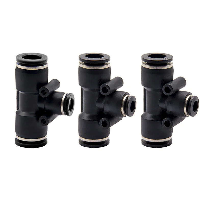 PE Type Pneumatic Equal Union Tee Connect Fitting One Touch air Hose Fitting Push Fittings air Couplings