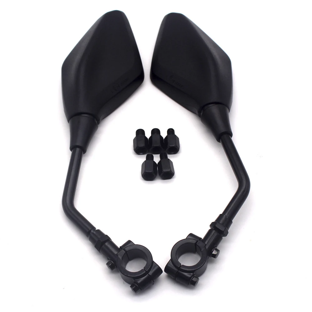 1 Pair Motorcycle Rear Mirror Universal Side Mirror for Honda Kawasaki Suzuki Vespa Cruiser Street Bikes with 8mm and 10mm Screw