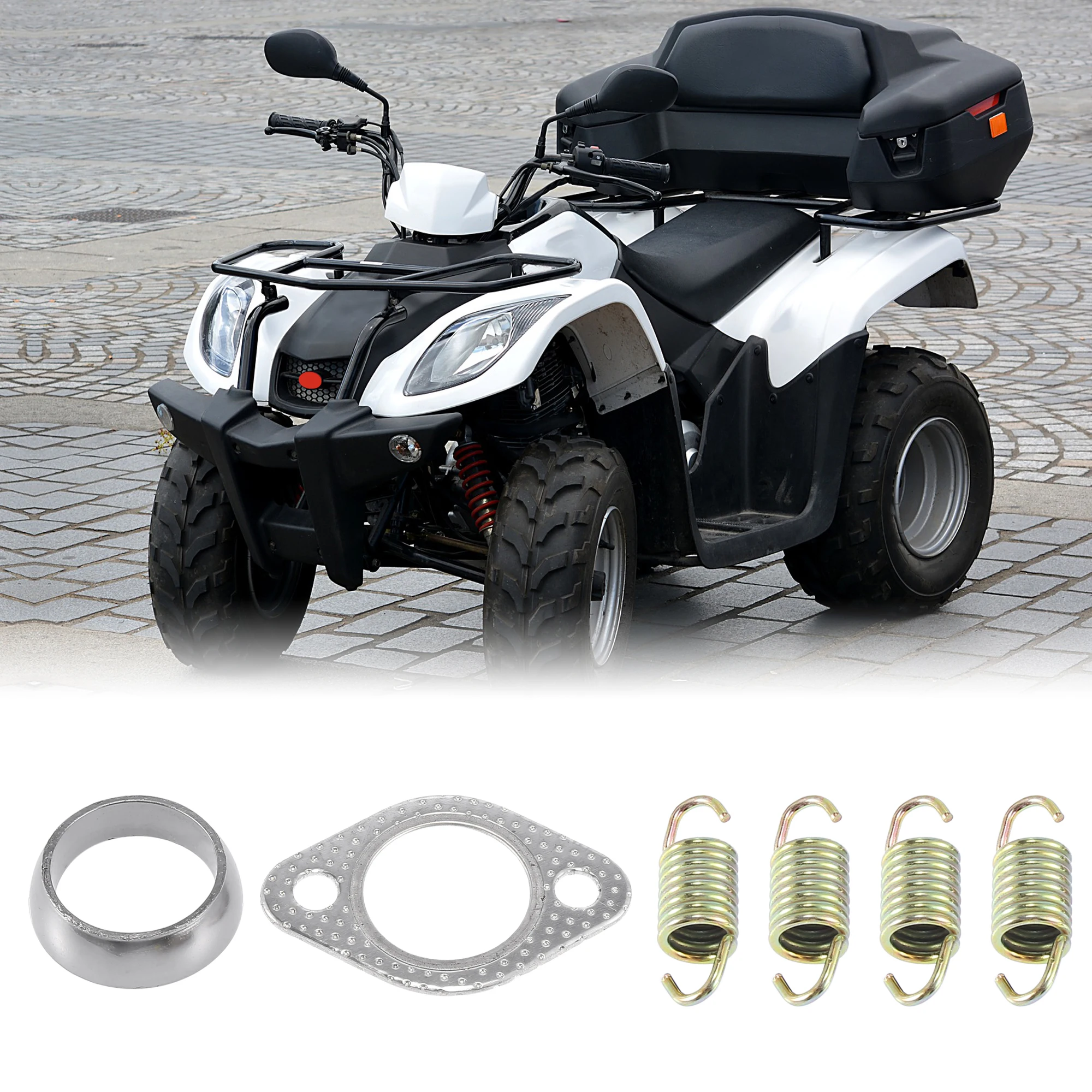 Motoforti ATV Exhaust Pipe Manifold Gasket and Spring Rebuild Kit for Polaris Sportsman Magnum 500 3085075 5240898