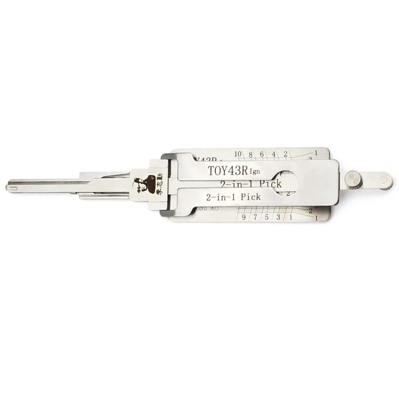 Lishi 2 in 1 TOY43R Ign Lock Pick Decoder Ignition Car Door Opener for Subaru XV Great Wall Florid Models Flat Milling