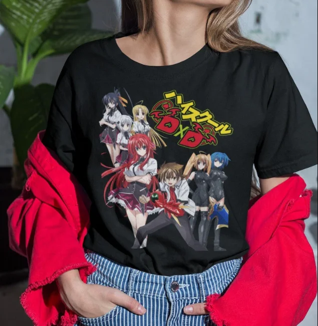 

High School DxD Rias Gremory Tee Merch T-shirts Cosplay Women Men Fashion Casual Crewneck Short Sleeve Streetwear T-shirt Gift