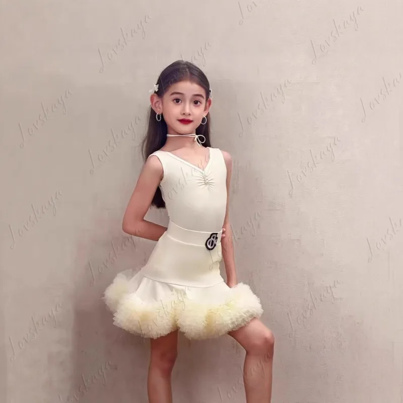 

Костюм для латинских танцев для девочек, новый высококачественный детский тренировочный костюм для выступлений