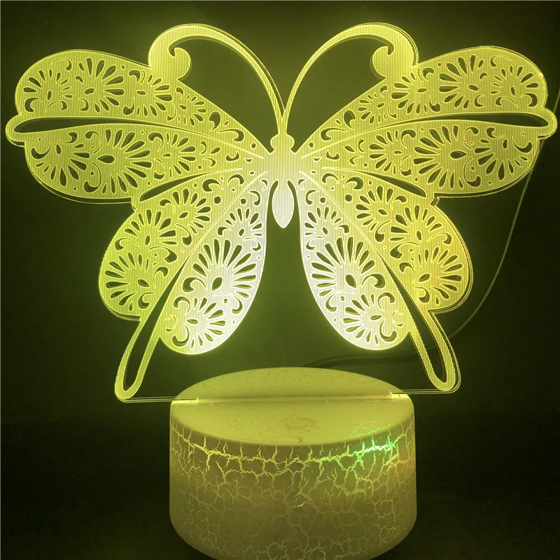 NIghdn lámpara de mariposa Led, luz de noche para decoración de habitación de niños, táctil, 7 colores cambiantes, USB, mesa, mesita de noche, regalo de cumpleaños y Navidad