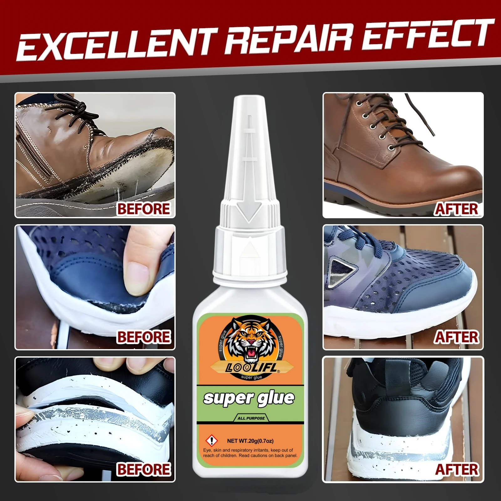 Super Strong Waterproof Shoe Sole Repair Glue Durable Crack-Filling Sealant Special Repair Paste for Rubber Materials
