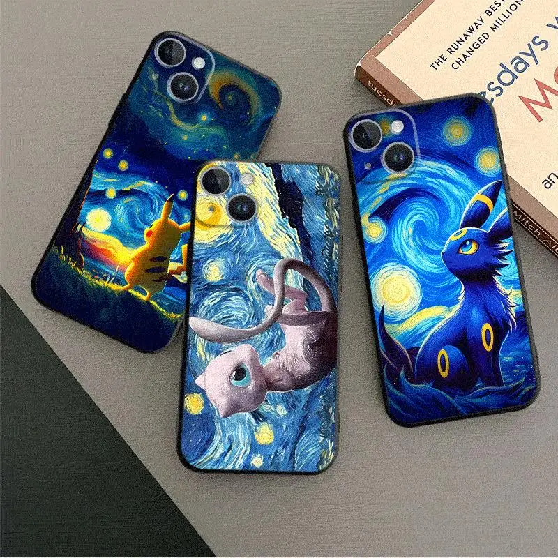 Pokemons Van Gogh Cover Phone Case for Goolge Pixel 6 Pro 6a 7 Pro 7a 8 Pro 8a Soft Protective TPU Shell